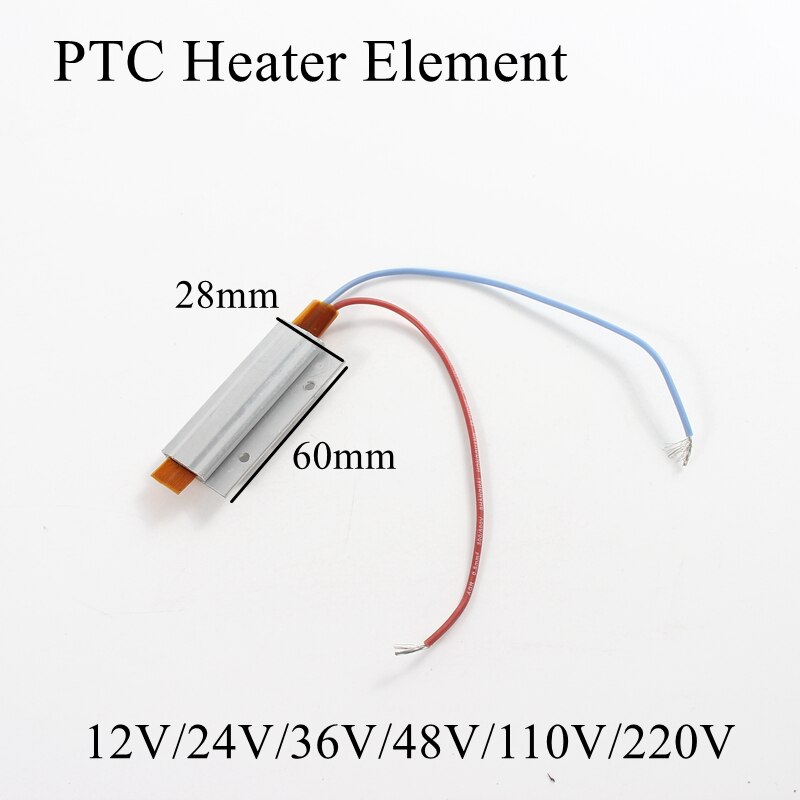 60x28mm 12V 24V 36V 48V 110V 220V PTC Heizung Element Konstante thermostat Thermistor Luft Heizung Sensor Aluminium Shell 60*28mm