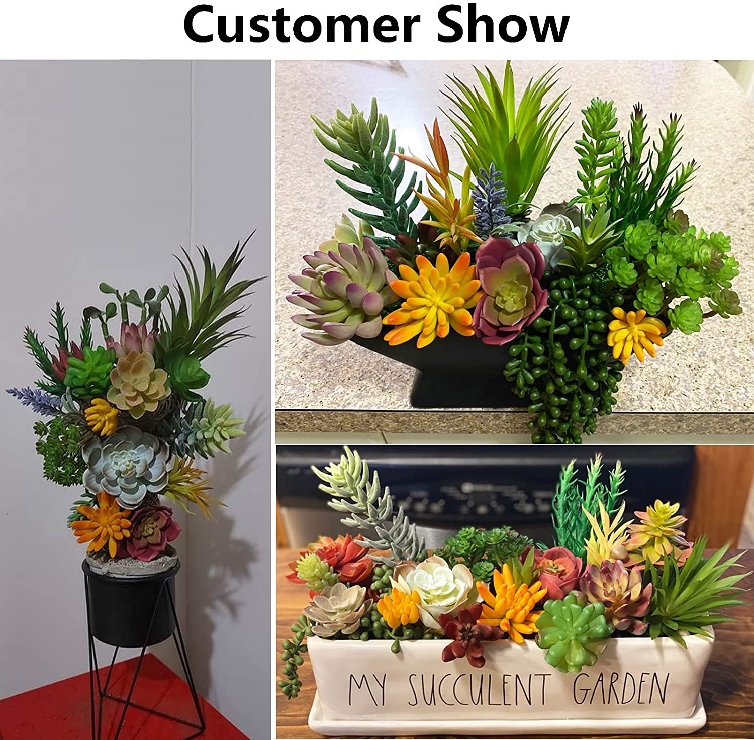 18pcs Artificial Succulents Realistic Faux Mini Succulent Plants for Terrarium Greenery Outdoor and Indoor Arrangements