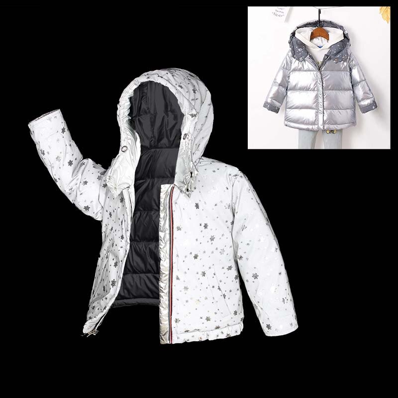 Jxysy Kinderen Mode Winterjas Voor Meisjes Warm Hooded Jas 90% Eendendons Dubbelzijdig Jassen Voor jongens Kids Parka