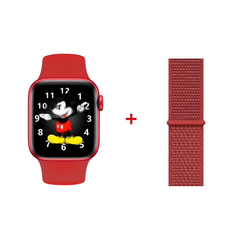 Original MD28 IWO 13 PRO Smart Uhr 1.75 “HD Bluetooth Anrufe Herz-Monitor-Sport Modi PK W46 W56 FK88 W26 + Smartwatch: red add nylon