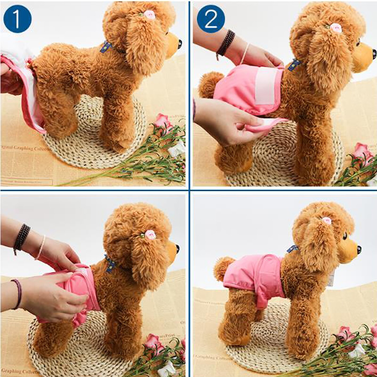 Hond Luiers Luiers Papier Tissue Huisdier Fysiologische Broek Wegwerp Waterdicht Vrouwelijke Hond Matte Set Menstruele Veiligheid Broek