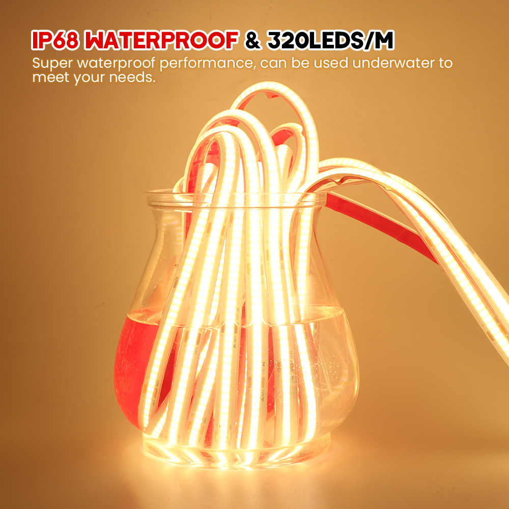 Bandes COB barre lumineuse LED solaire 12V 24V IP68 Tube en Silicone étanche ruban FOB ruban Flexible pour éclairage extérieur de piscine