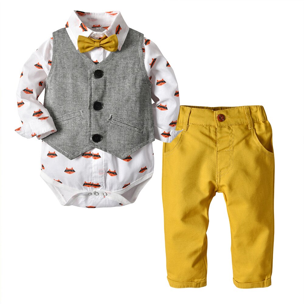 Europeisk babykostym pojkkläder söta moderna höst babykostym babykläder unga kläder babyset  bd50ye: Stil 1