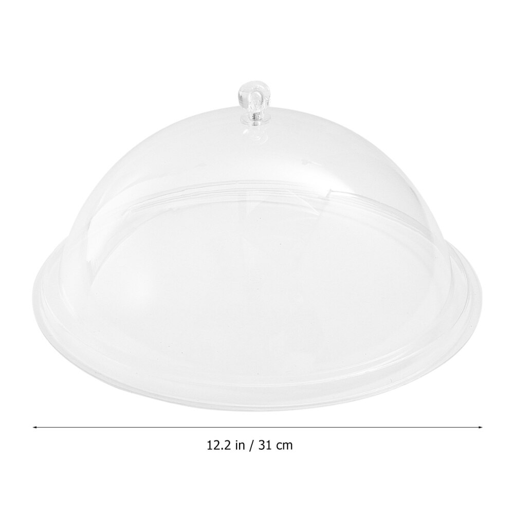 Cubierta acrílica redonda para alimentos, tapa de aislamiento duradero para tienda para alimentos, para el hogar, pan, postre, plato transparente, 8 pulgadas, 21c, 1 unidad