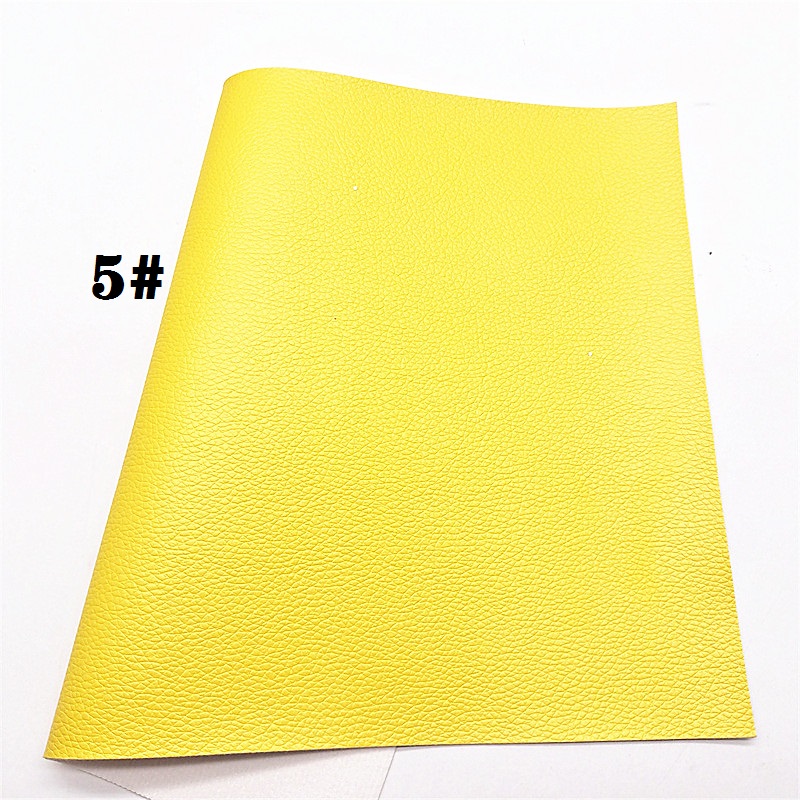 Neon Colors Litchi Textured Solid Synthetic Faux Leather Vinly Fabric Sheets with Felt Backing DIY Bows 21X29CM R416A: 5-21X29CM