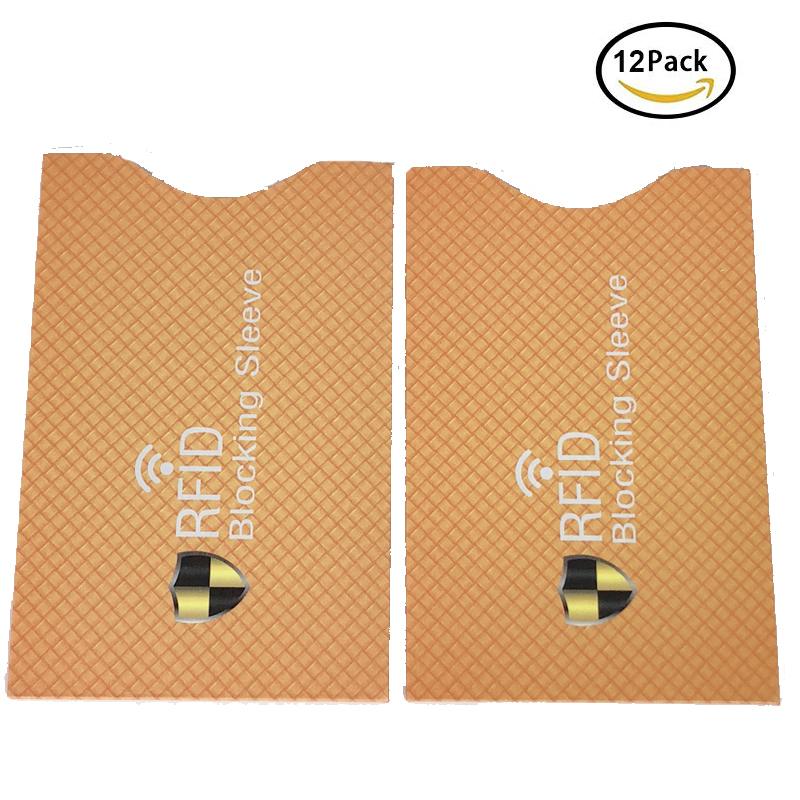 Fundas de bloqueo RFID antirrobo para hombre y mujer, Protector de tarjetas RFID, protección antirrobo de identidad, 12 Uds.