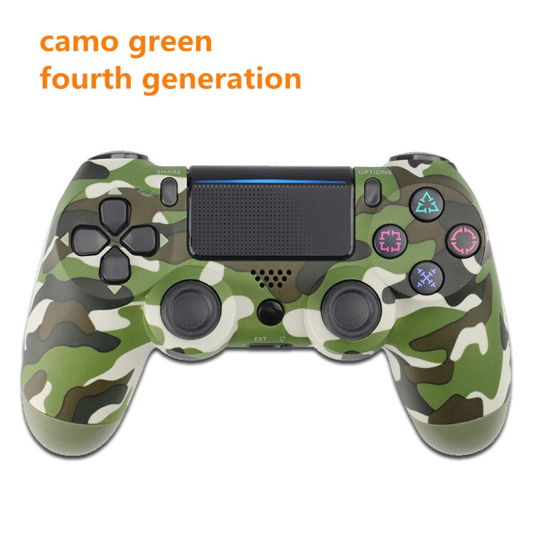 Mando de juego inalámbrico con Bluetooth para PS4, mando con doble vibración estilo PS5 para PC y Android,: PS4 Camo Green