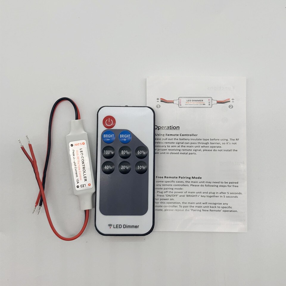 DC LED Verlichting Dimmer Mini Remote Controller Enkele Kleur Schakelaar 5V 12V 24V Driver voor LED Licht lamp Lamp Dimmen met Adapter