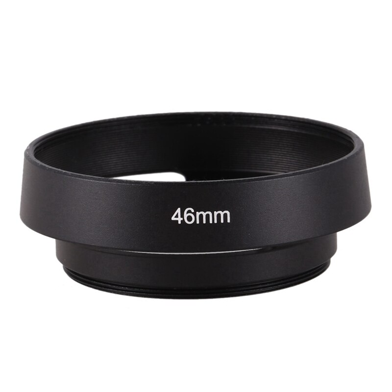 1 Set 58Mm Lens Cap With Lens Cap Leash Hole Bundle &amp; 1 Pcs Black 46Mm Metal Lens Hood