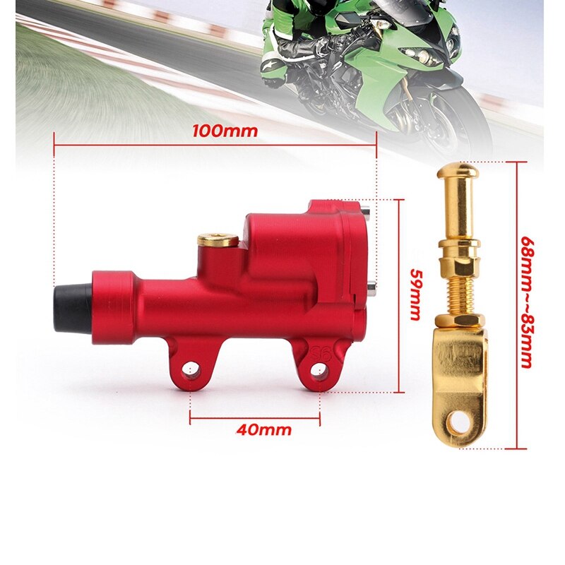 Universal Motorcycle Rear Foot Brake Master Cylinder Hydraulic Brake Pump for Motorcycle Sport Dirt Bike Pit Qua ATV