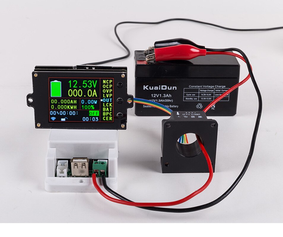 DC 500V 100A 200A 500A medidor de voltaje inalámbrico amperímetro batería Solar carga coulómetro capacidad detector probador de potencia