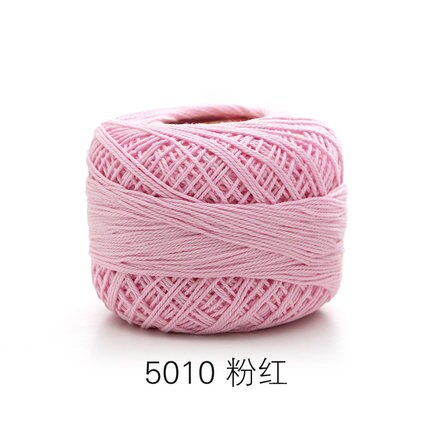 50g/ball 5# Lace Yarn 3 ply 100% Cotton for Hand Knitting Crochet Thin Thread for DIY Pillow Lace Supplies Soft: 5010