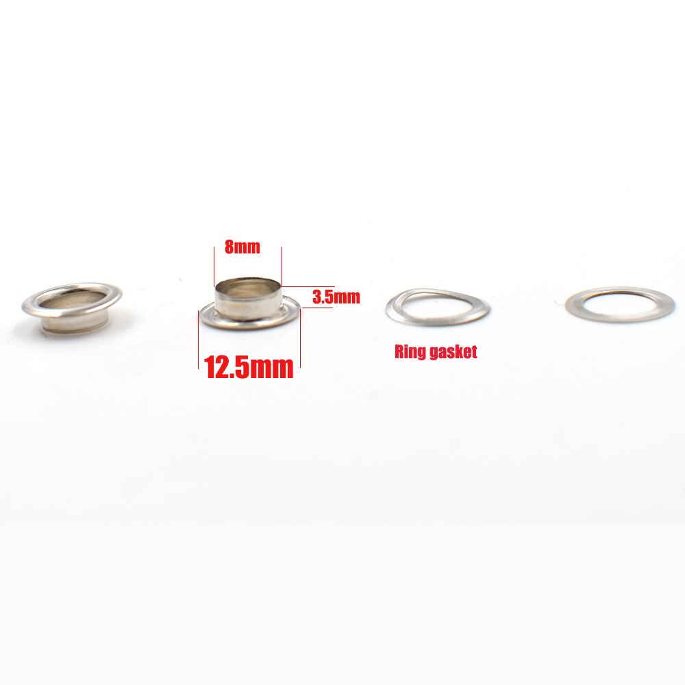 200sets Inner diameter 8 mm metal Eyelets Shoe box holes Canopy cloth drawstring holes Eyelets Silver eye