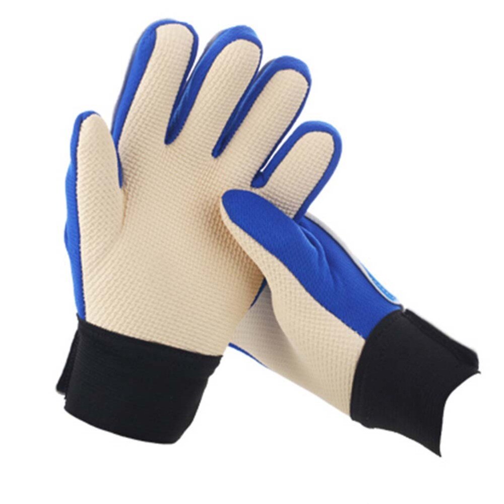 Children Football Goalkeeper Protection Gear Set Including 1 Pair Shin Guards and 1 Pair - Size 7 (Blue)