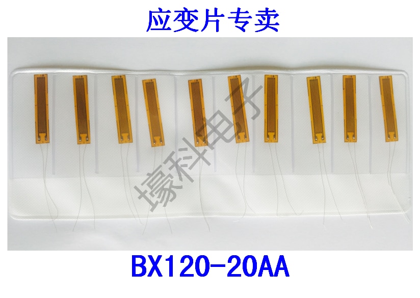 10 Foil Resistance Strain Gauges / Pressure Strain Gauges / Concrete Strain Gauges BX120-20AA