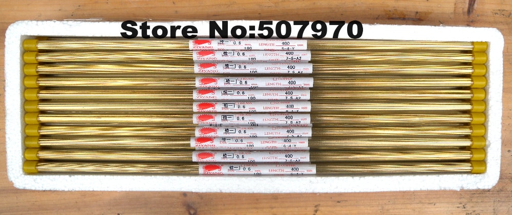 Ziyang-Tubo de electrodo de latón OD0.6 x 400mm, orificio único para máquina de perforación EDM