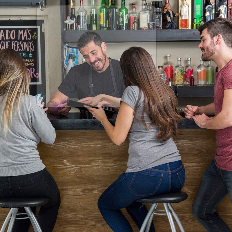 15.7 inch Hanging Sneeze Guard Clear Acrylic Countertop Barrier Thickness Plexiglass for Retail Stores Cashier