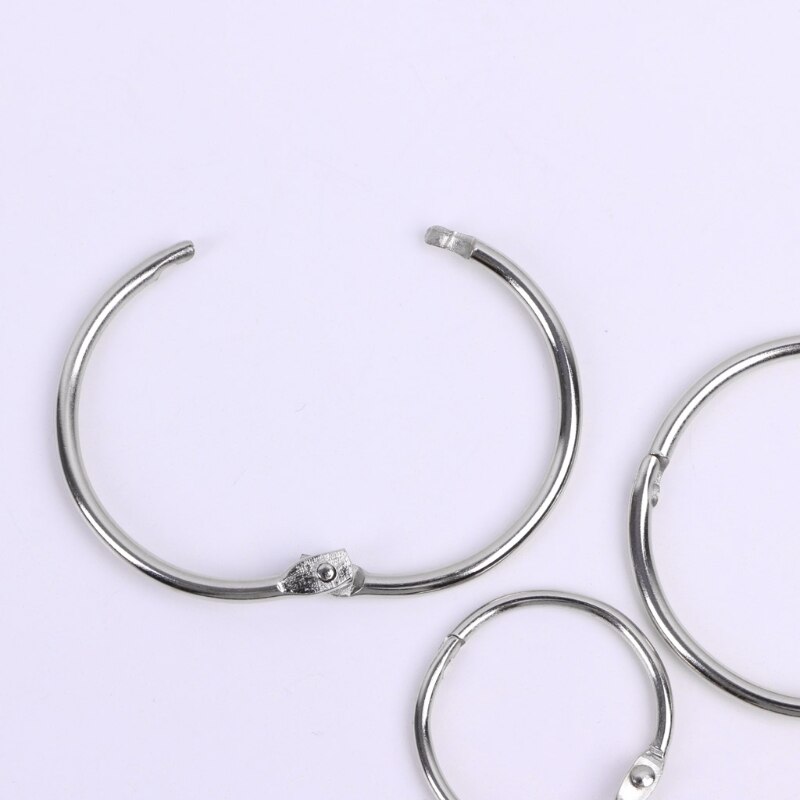 10pcs Metal Binder Ring Loose Leaf Book Binder Hoop Ring Multifunctional Keychain Circle Book Binder Hoop Office Binding Supply