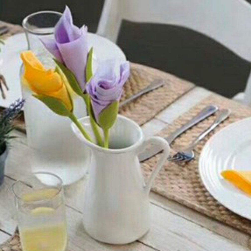 Rose Flower Tissue Holder DIY Napkin Holder Flower Tissue Holder Swing Plate Household Gathering Paper Towel Holder
