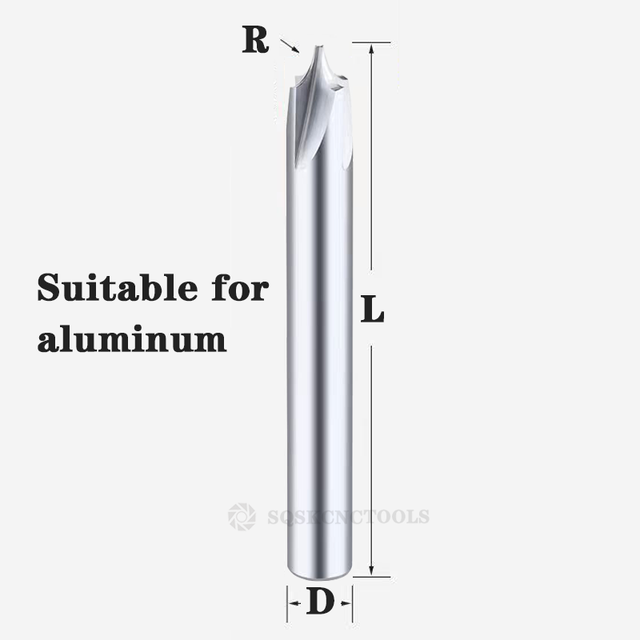 Carbide Radius Corner Rounding Cutter End Mill 12mm CNC Tool R0.5 R1 R2 R3 Chamfering Outside Radii Quarter Circle Router Bit: Uncoated inner R / R6x14Dx75L
