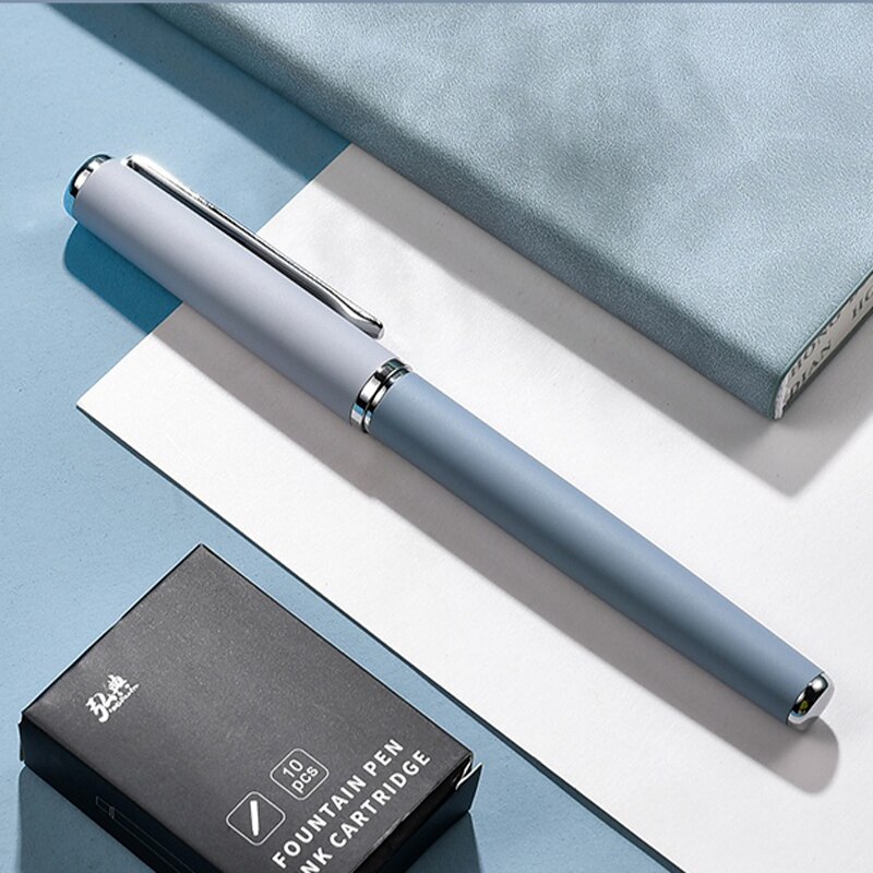 1Pcs HongDian 523 luxury Metal Fountain Pen Matte Barrel Morandi Season Color 0.4mm Iridium Nib Ink Pen Office Business pen