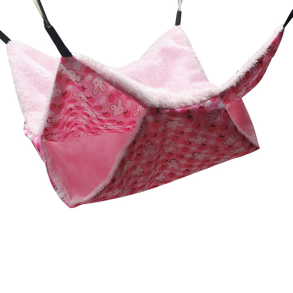 Warm Hamster Haak Hangmat Hamster Eekhoorn Opknoping Bed Nest Hangmat Swing Kooi Slapen Nest Kleine Huisdier Hangmat Huisdier Producten: Pink2 / L