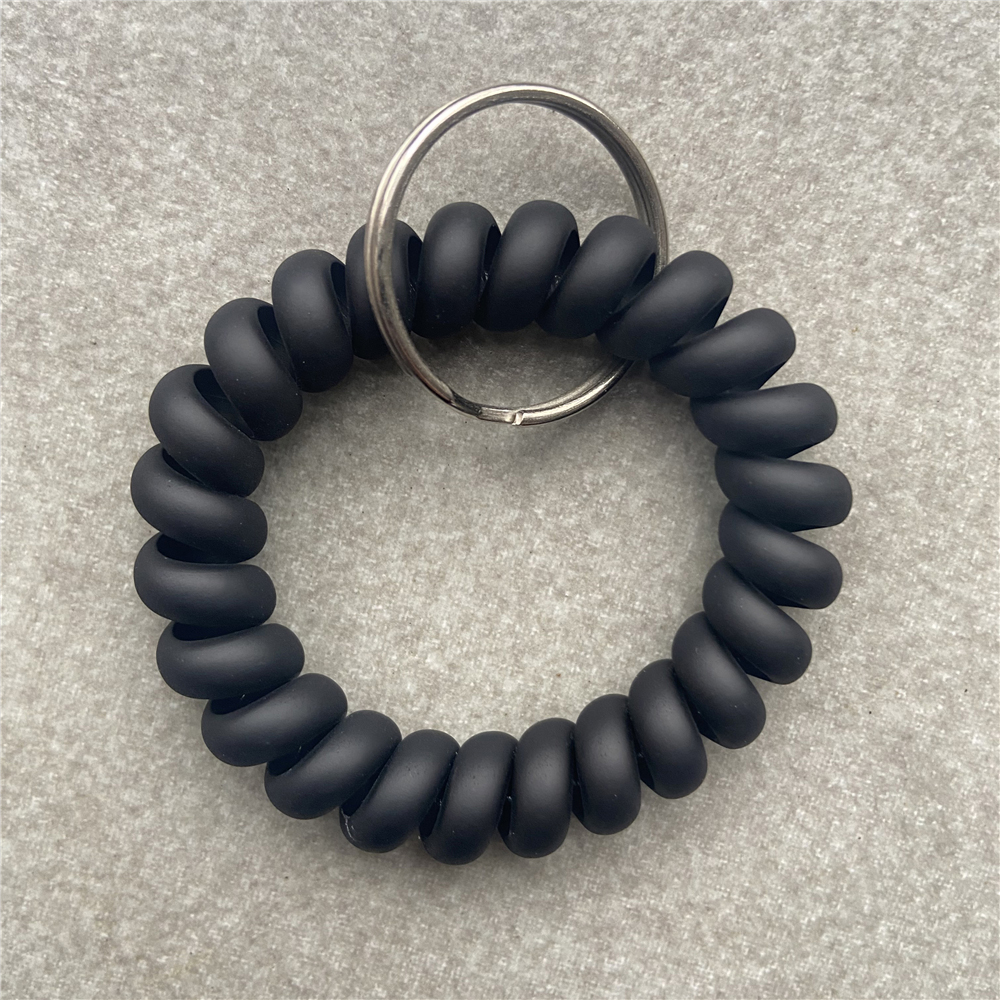 Pulsera elástica, llavero con resorte, pulsera en espiral Flexible, soporte para llaves para gimnasio, piscina, tarjeta de identificación, deportes