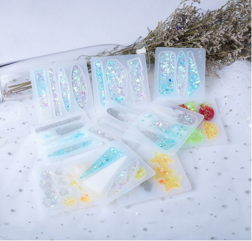 Transparent Silicone Mould Resin Decorative Craft DIY Various hairpins Mold epoxy resin molds for jewelry