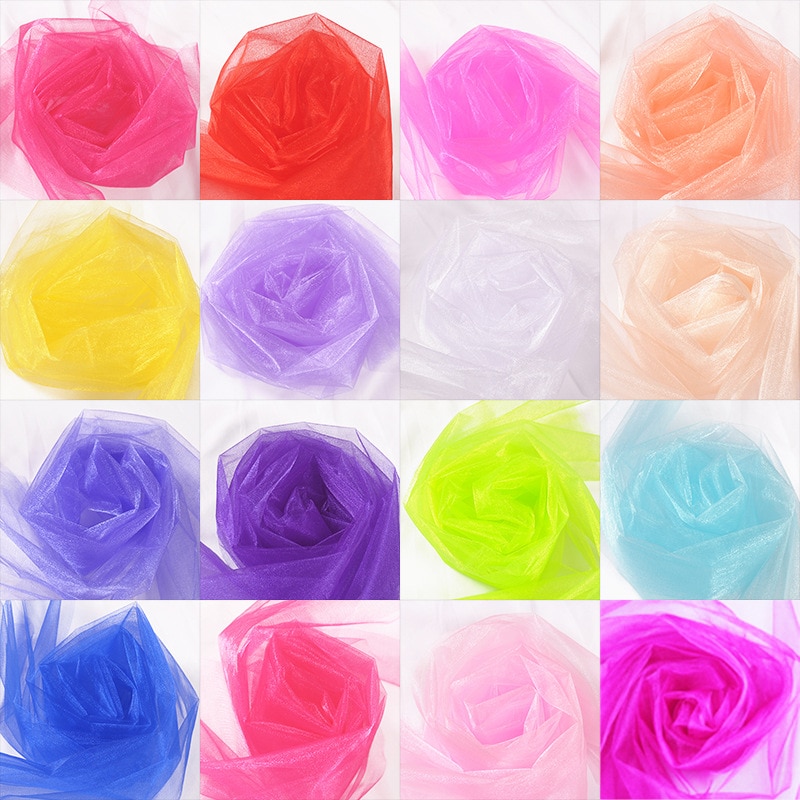 Mariage garn tyll rulle skir kristall organza tyg födelsedag event fest tillbehör för bröllop bakgrund dekoration 48cm*10m