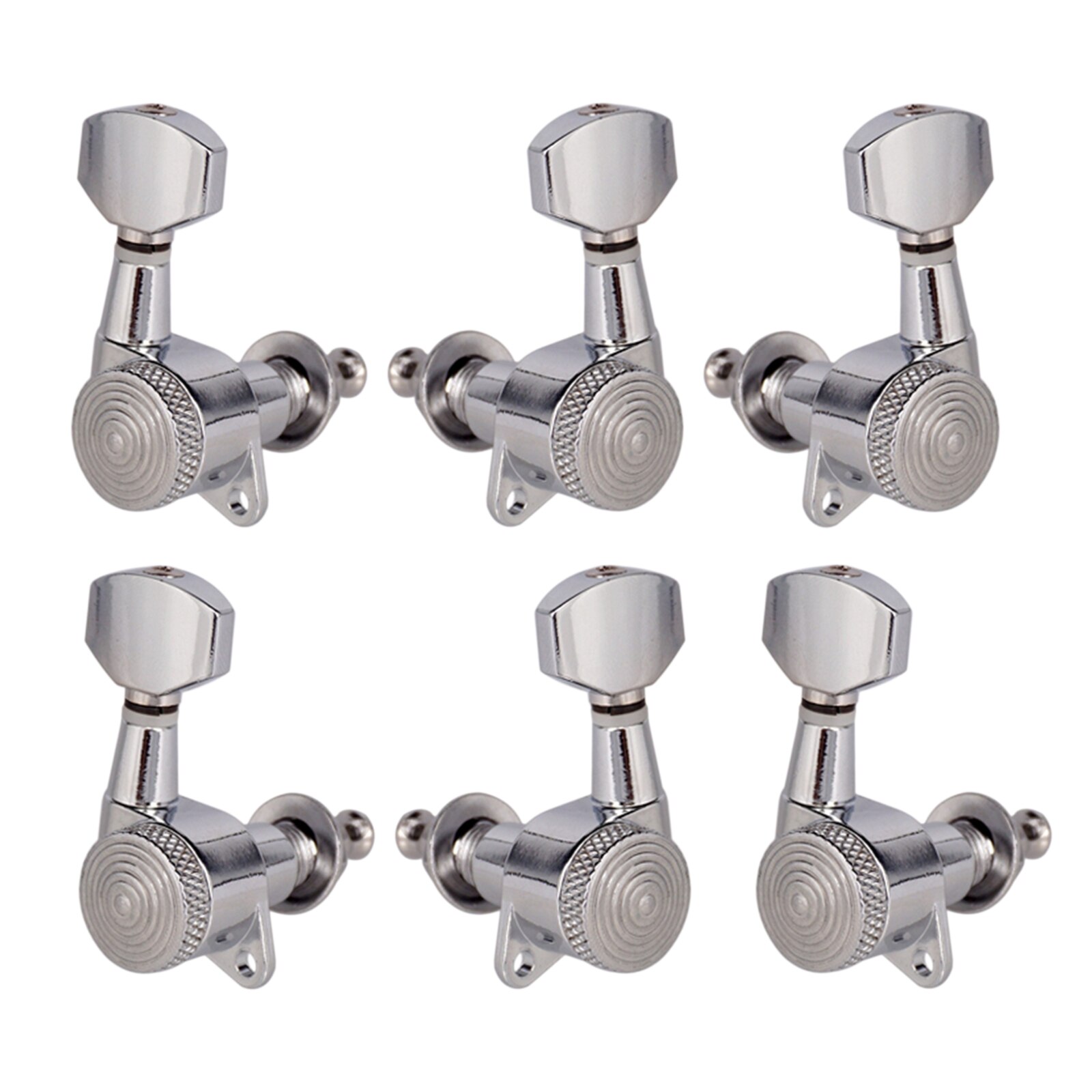 6 Stuks Zinklegering Tuners Keys Onderdelen Voor Elektrische Gitaar Accessoires: 3R 3L Silver