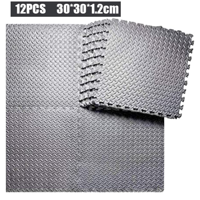 Alfombrillas de goma EVA para hacer ejercicio en el hogar, alfombrilla antideslizante de 30x30cm para Yoga y gimnasio, 12 piezas: 4