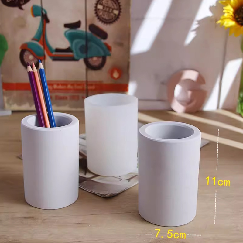 Duże donice ogrodowe z lastryko Forma silikonowa Okrągłe formy betonowe robić doniczki 15 cm Świeca Kubek Żywica Naczynie Forma gipsowa: Głęboki niebieski