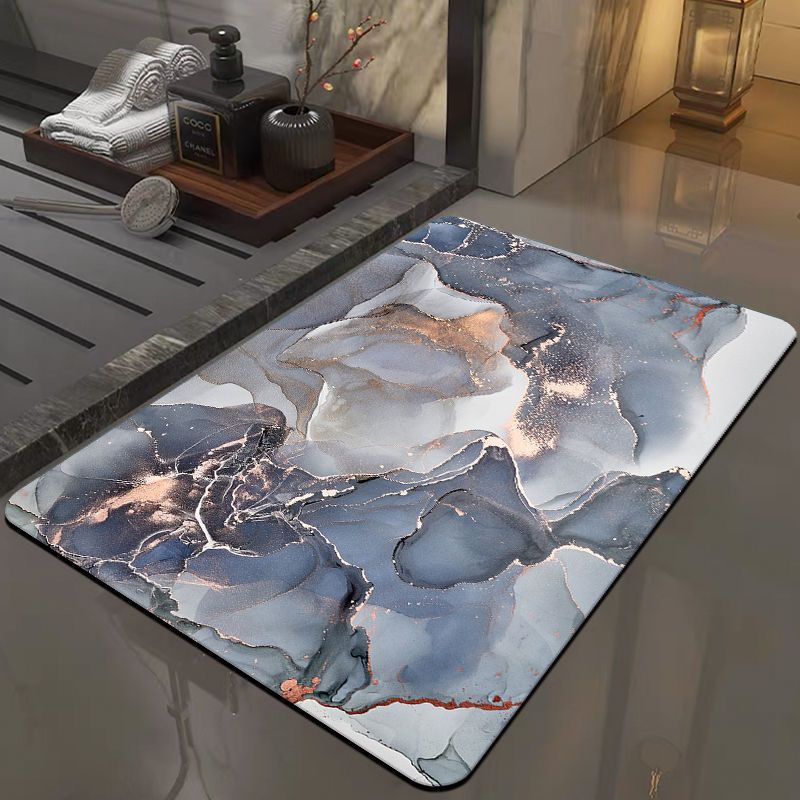 Alfombra de barro de diatomeas con estampado de mármol moderno, alfombra absorbente de secado rápido para bañera, accesorios decorativos para puerta de entrada y baño, 1 ud.: 1 m x 1 m / Verde militar