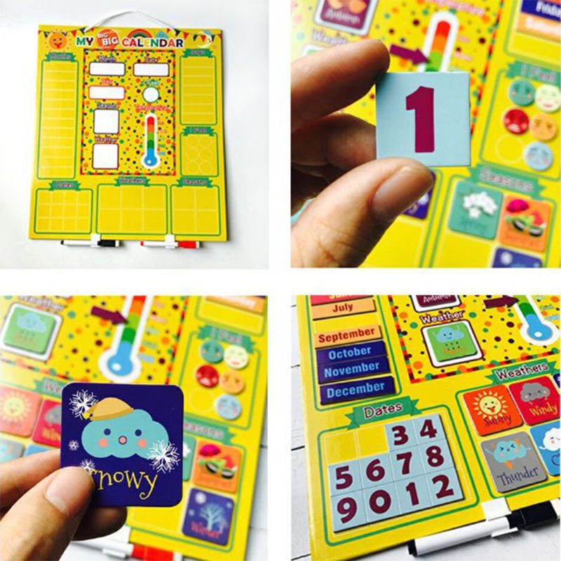 Weather Calendar Magnetic Board Whole Brain Development Wisdom Learning Enlightenment Children Toys