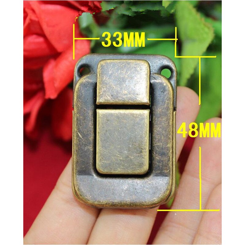 Bronze Tone Antique Box Buckle Clasp Buckle Metal Square Vintage Wooden Wine Box Locked Buckles,10Sets
