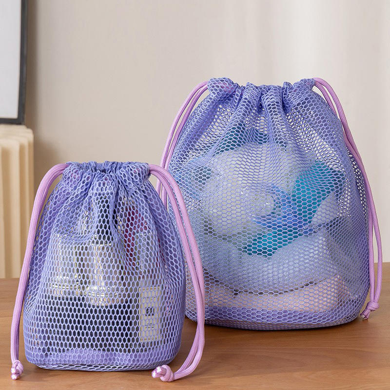 1Pc Nylon Mesh Trekkoord Opbergtas Tas Reis- en buitenactiviteitszakje voor digitale producten Make-uptas Multifunctioneel