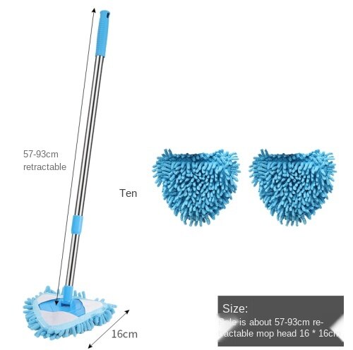 Triangle Dust Removal Small Mop Household Lightweight Mop Universal Ceiling Artifact Retractable No Dead Angle Mini Lazy: Light Yellow
