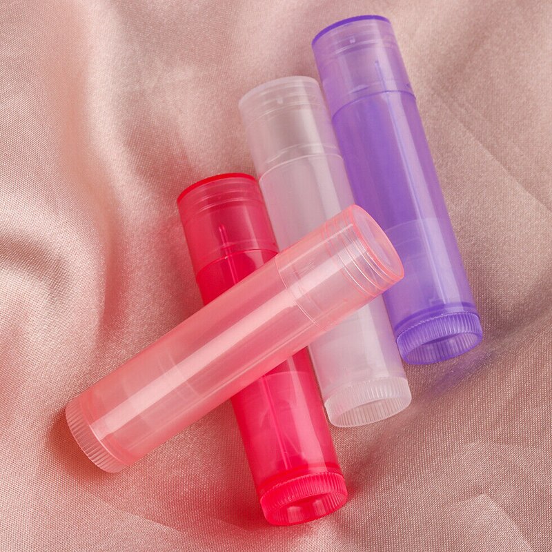 Tubos de bálsamo labial vacíos a granel, 5g, 5ml, con fondo giratorio, envase de bálsamo labial transparente rellenable para maquillaje cosmético DIY, 10 Uds.