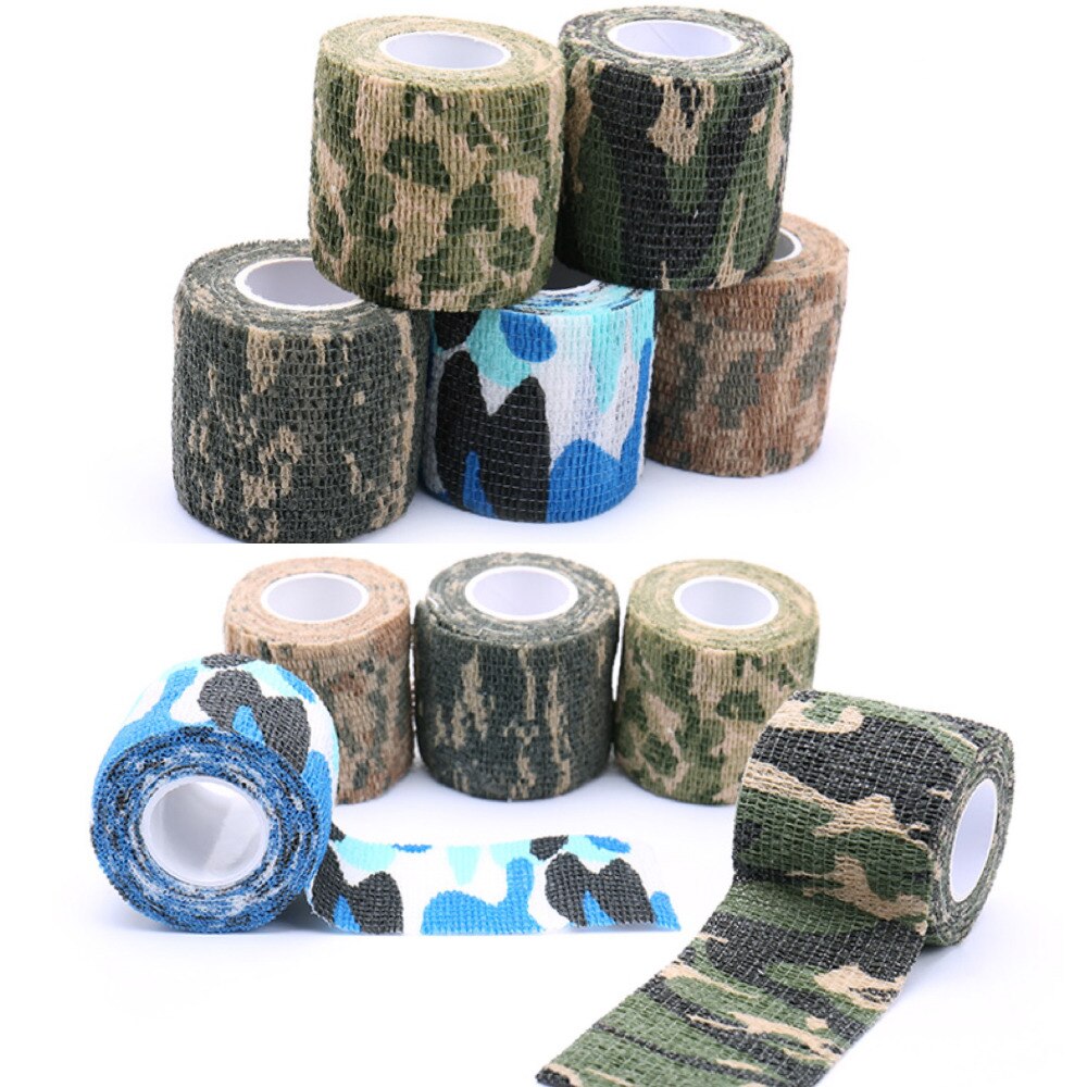 Army Camo Camouflage Elastic Tape Durable Disposable Waterproof Nonwoven Wrist Wound Bandage Sports Support Tatoo Grip Wrap