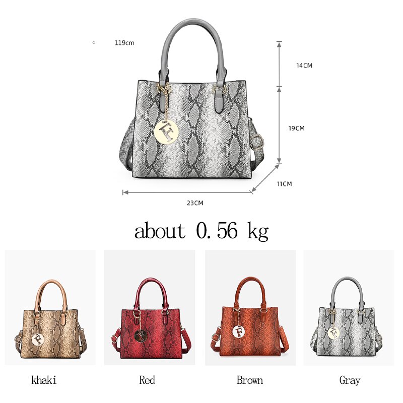 Solid color Pu Leather Serpentine Shoulder Bags for Women Ladies Crossbody Bag Sac A Main