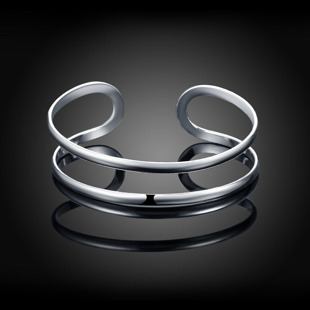 Braccialetto a doppia linea fine originale in argento Sterling 925 caldo per uomo donna braccialetti regolabili regali di gioielli da sposa per feste di moda