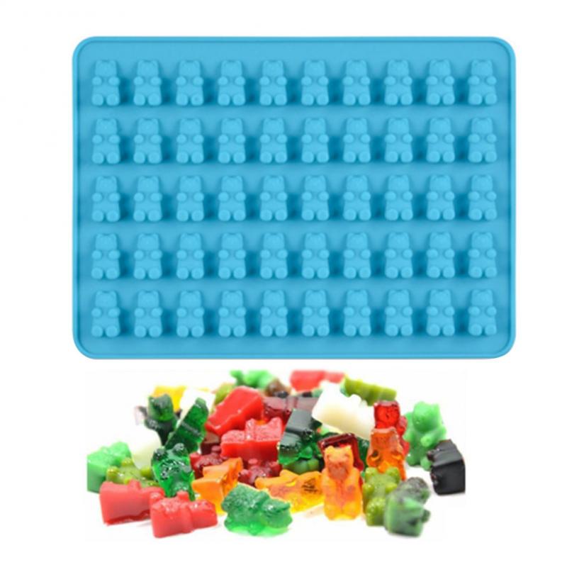 Practical Cute Gummy Bear 50 Cavity Silicone Tray Make Chocolate Candy Ice Jelly Mold DIY Children Cake Tools With dropper