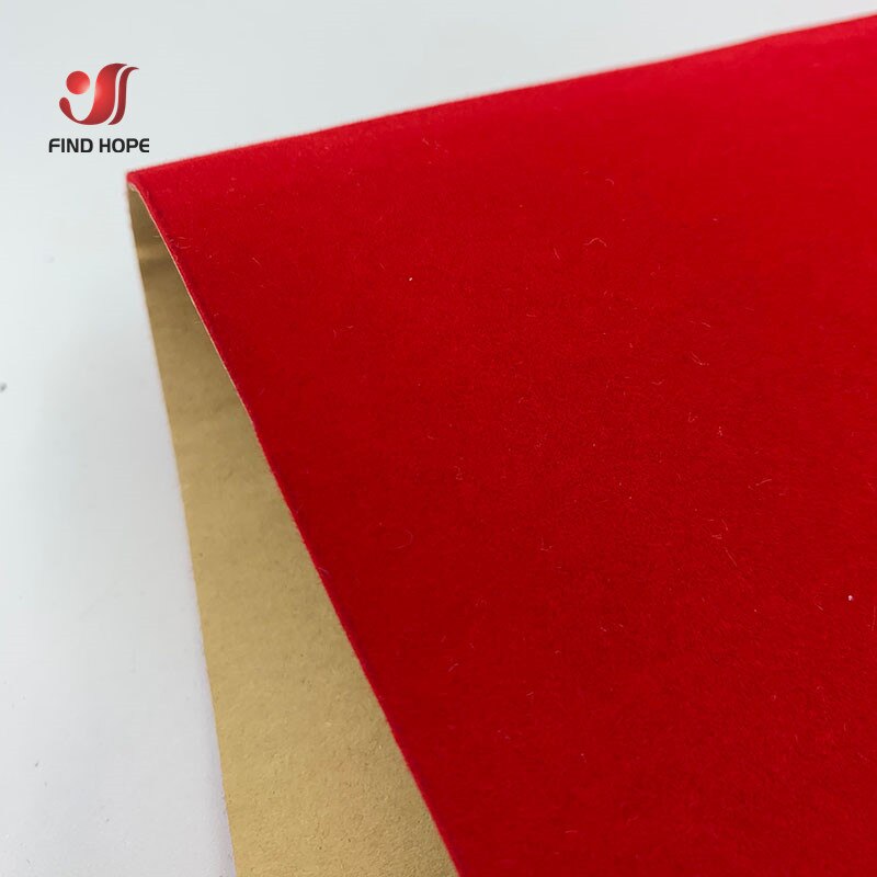 Revêtement en papier velours auto-adhésif 40cm x 150cm, pour tiroir à bijoux, autocollant en tissu coloré, bricolage: Rouge