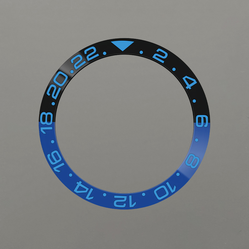 Insert de lunette en céramique incurvée de 38mm, adapté au SKX007 SKX009 GMT SUB, boîtier de montre NH35 NH36, anneau d'insertion de lunette de mouvement, pièces de montre pour hommes: # 1B/Violet