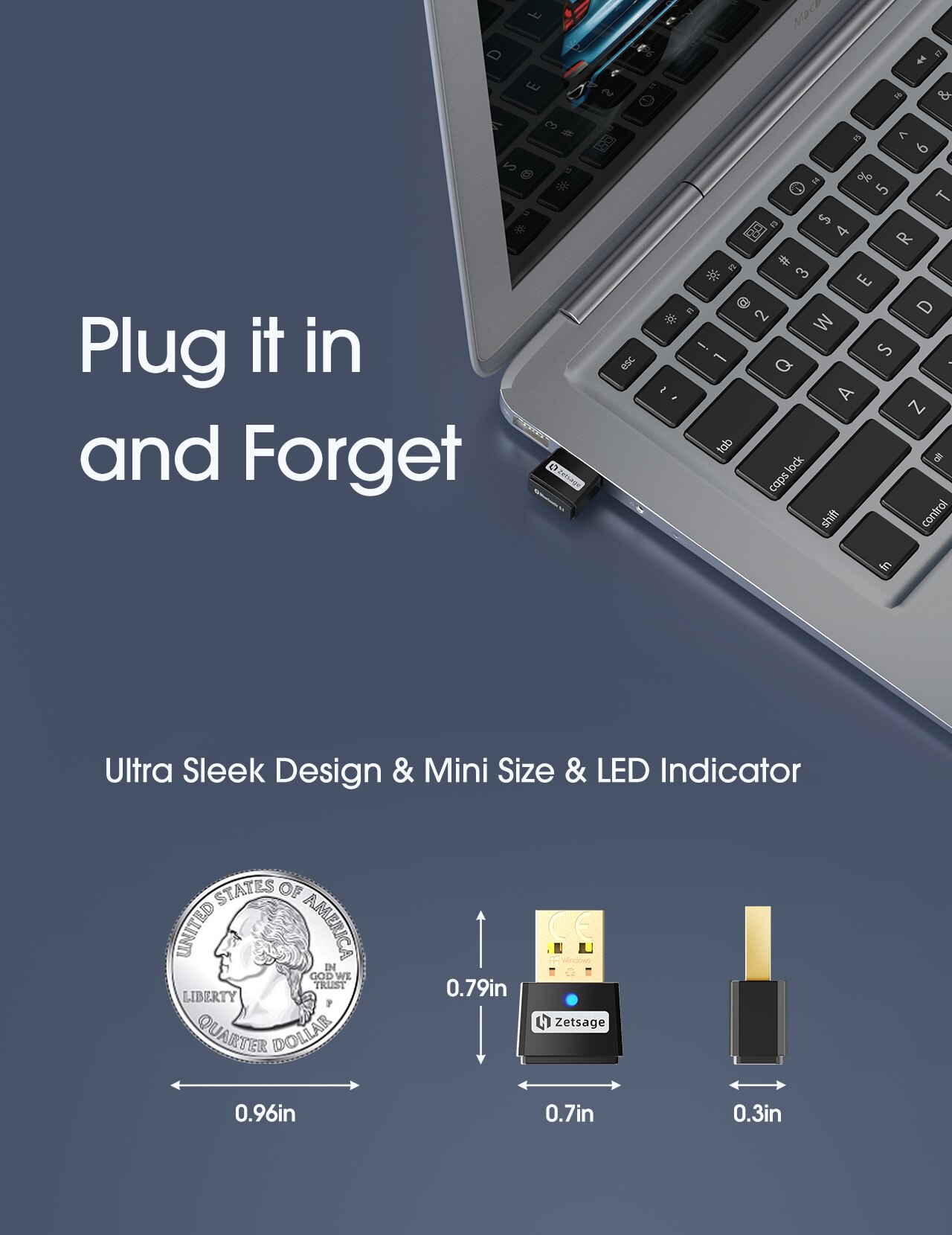 Mpow BH519 BT 5.1 adattatore USB trasmettitore e ricevitore USB BT Dongle Bluetooth 2 in 1 per altoparlanti per cuffie desktop portatili