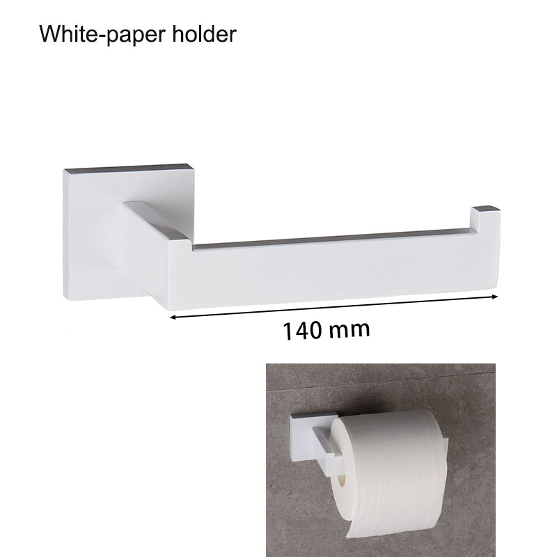 Matte White Bathroom Hardware Accessories Robe Hook Toilet Paper Holder Towel Holder Bar Towel Rail Rack Toilet Brush: light green