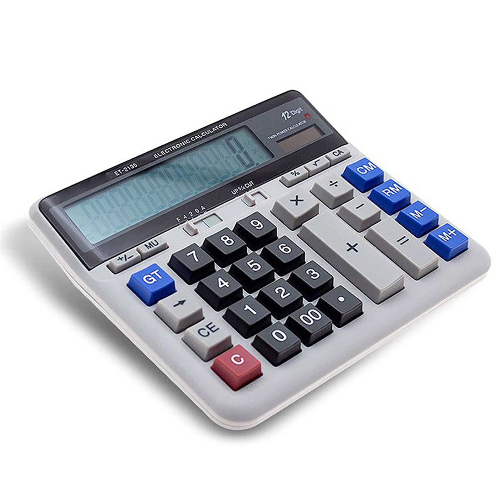 Large Computer Electronic Calculator Counter Solar &amp; Battery Power 12 Digit Display Multi-functional Big Button fo Calculating