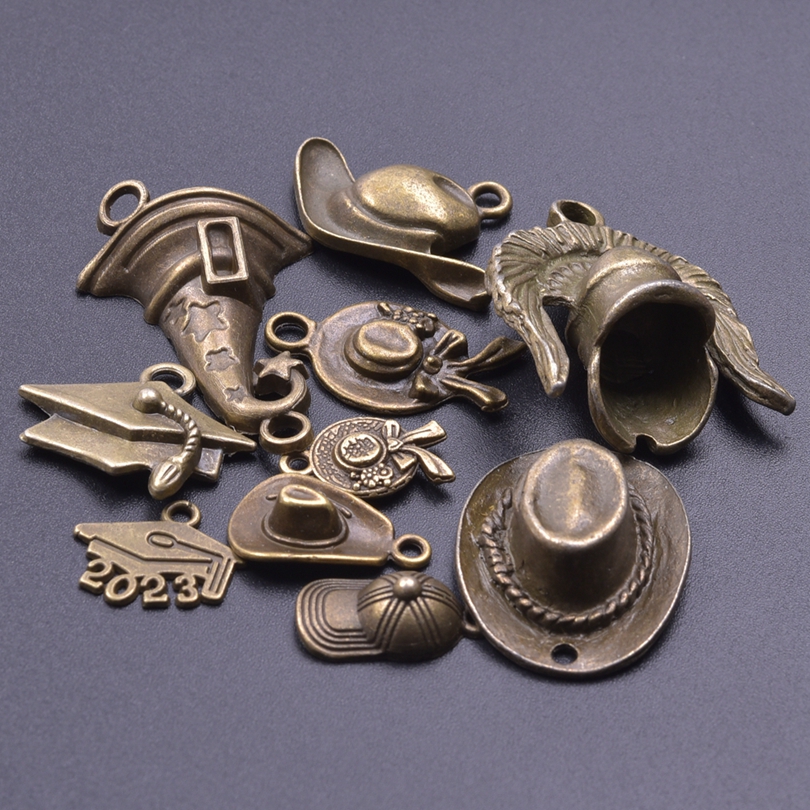 Mélange de breloques vintage pour bijoux, style, soleil, lune, chapeau, masque, notes de musique, ciseaux, araignée, outils de réparation, couverts, pendentif, bricolage, exécutif