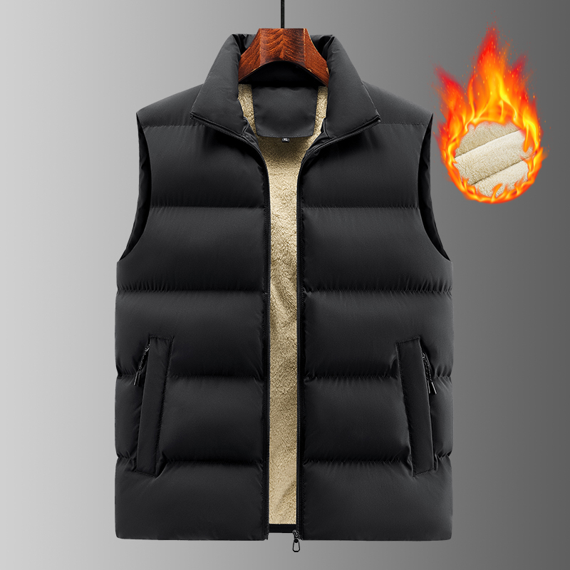 Herren Herbst und Winter neue dicke warme Daunen baumwoll weste modischer und vielseitiger lockerer lässiger Stehkragen ärmelloser Mantel