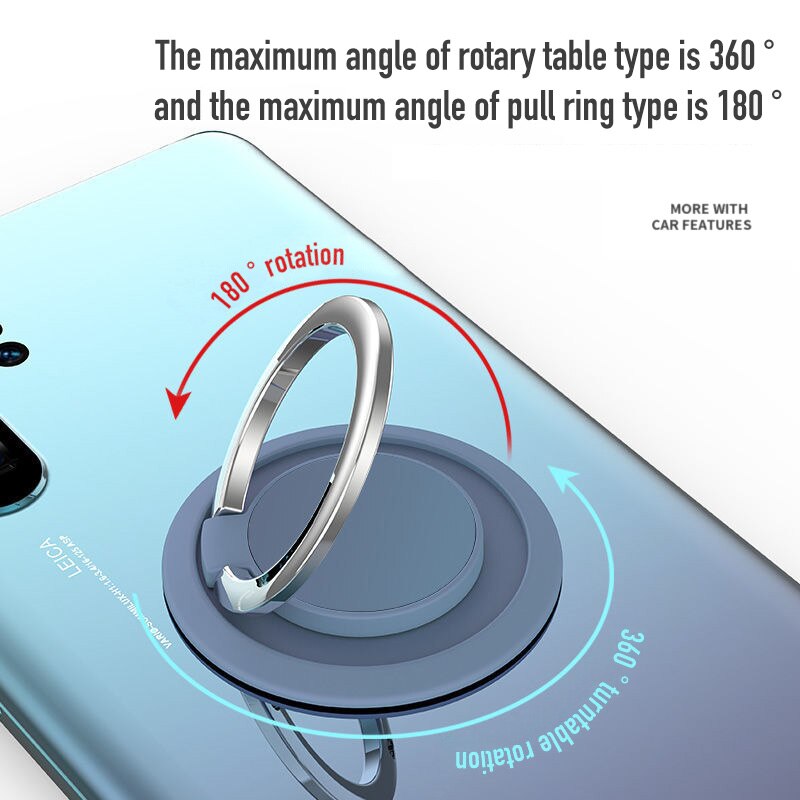 Luksusowy metalowy uchwyt na telefon komórkowy kształt zegara uniwersalny uchwyt magnetyczny do samochodu stojak akcesoria Ring Finger
